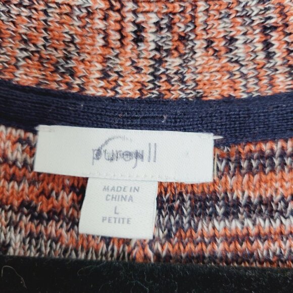 J. Jill Pure Jill Sz Large Petite Sweater Space Dyed Oversized Cotton Mature EUC - Picture 5 of 8